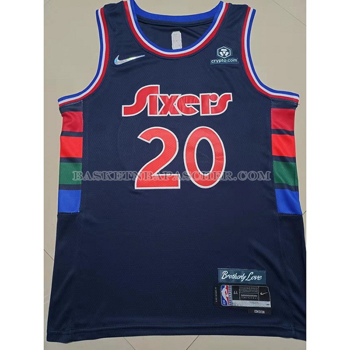 Maillot Philadelphia 76ers Georges Niang NO 20 Ville 2021-22 Bleu